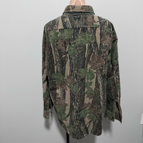 Wolf Mountain Hunting Wear Key Camo Camouflage Button Down Shirt Outdoor Vintage - Picture 4 of 5